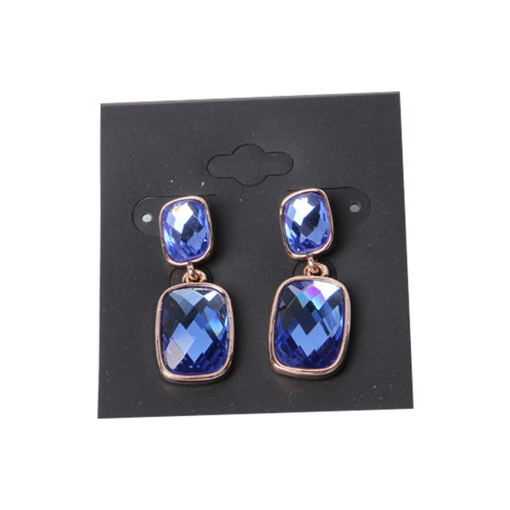 Ingenious Fashion Jewelry Gold Earring with Blue Rhinestone