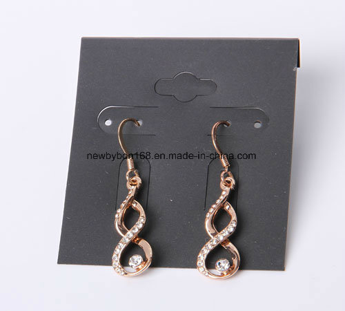 Fashion Jewelry Heart Earrings in Twon Tone Color with Rhinestones