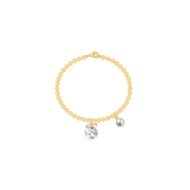 Summer Fashion Lovely Colorful Round Pearl Crystal Jewelry Set