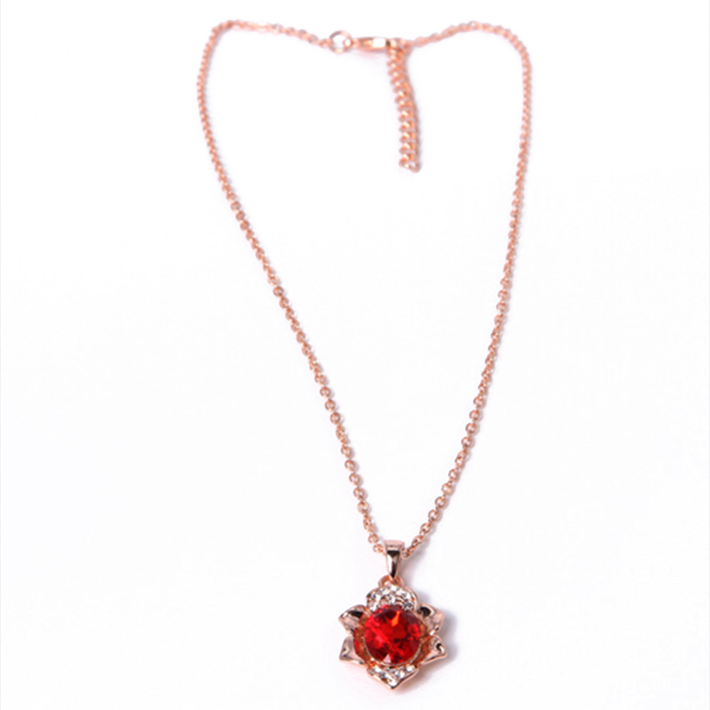 Fashion Jewelry Beaded Red Pendant Necklace