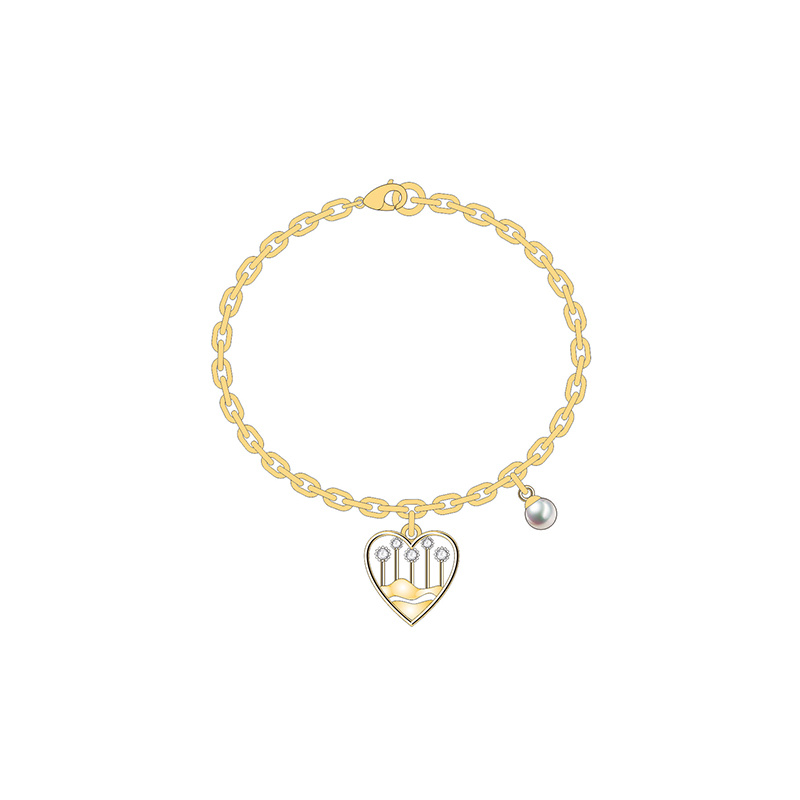 Heart-Shaped Golden Dandelion Jewellry for Girls