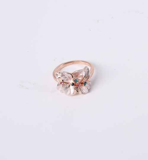 Rose Flower Fashion Jewelry Ring in Good Quality Polishing and Plating