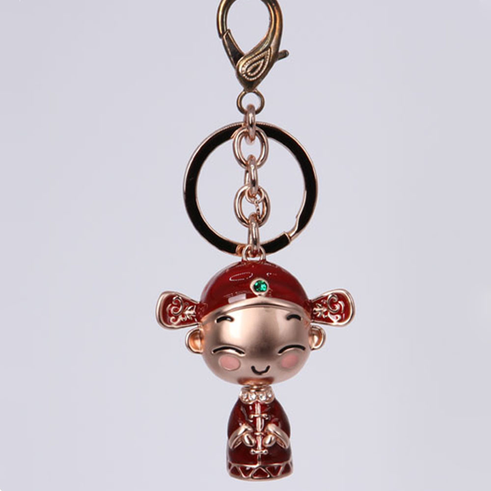 Exquisite Alloy Keychain Frog Shape with Diamonds