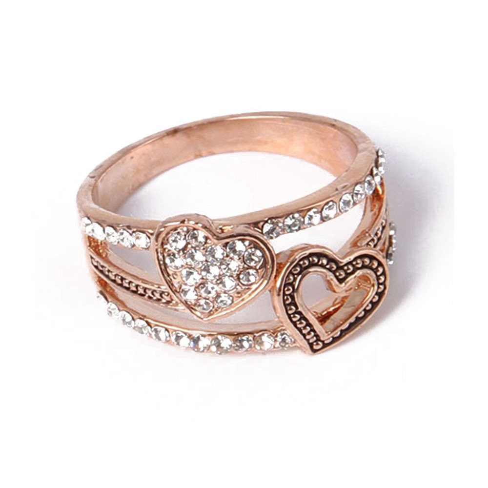 New Style Fashion Jewelry Colored Rhinestones Gold Ring
