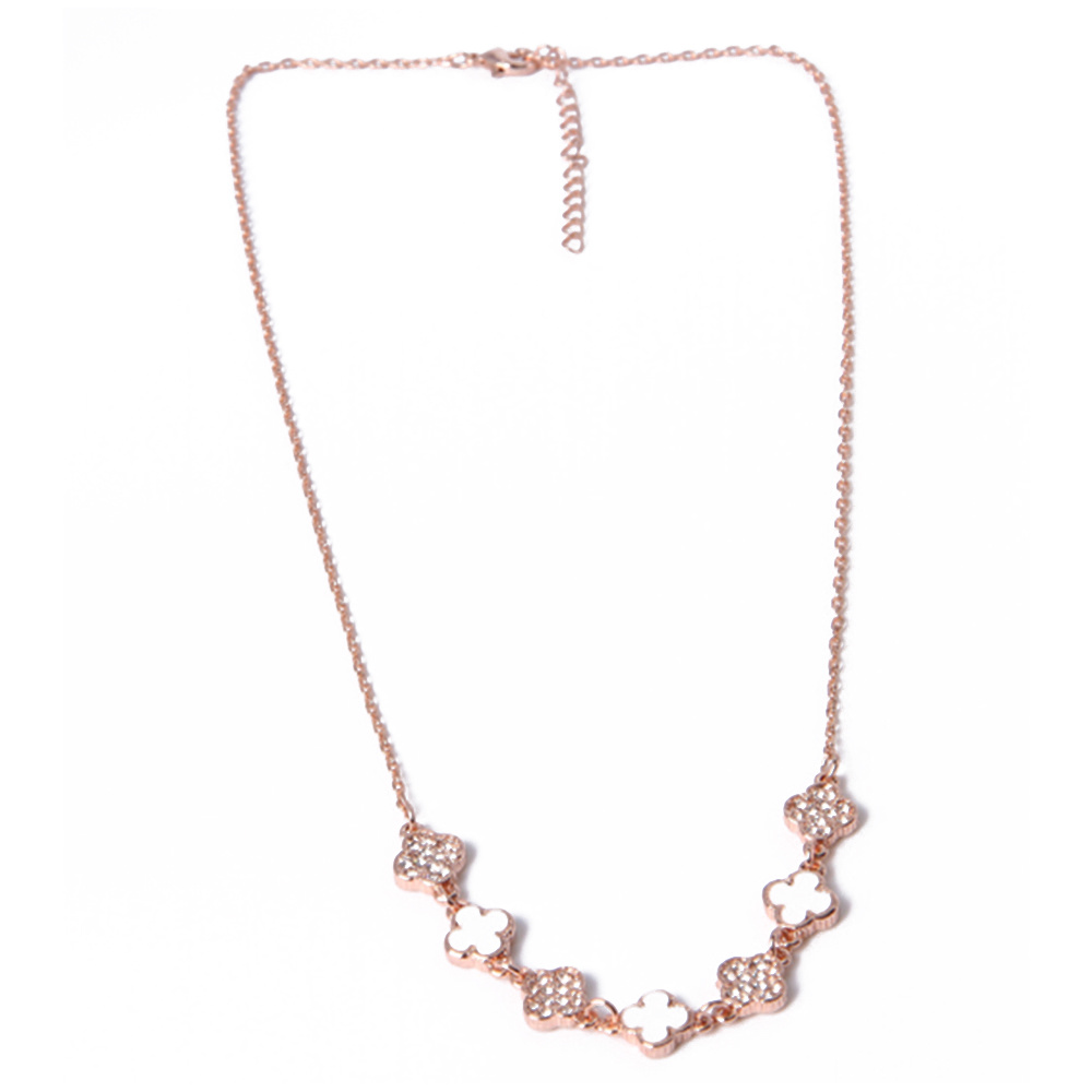 Custom Fashion Jewelry Heart Shaped Rhinestone Gold Necklace
