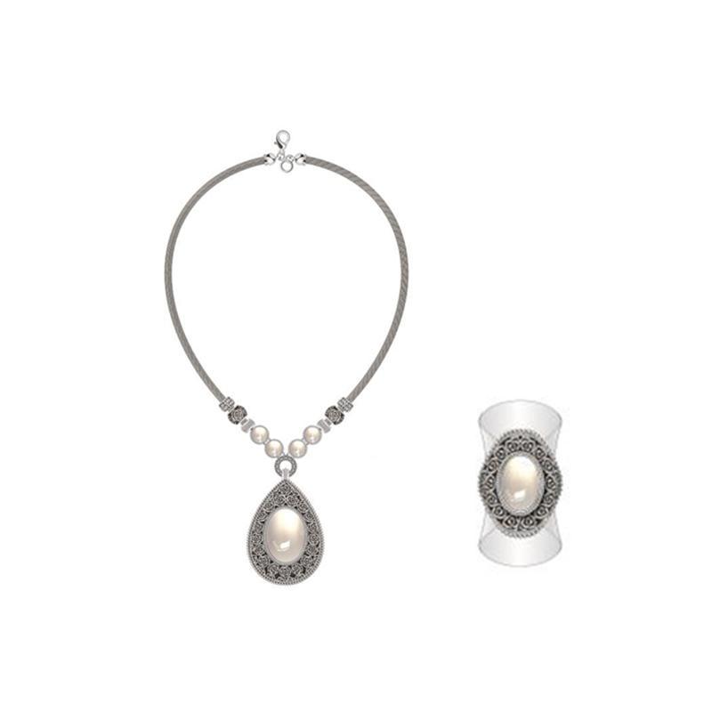 Niche Silver Jewelry Set with Gemstones
