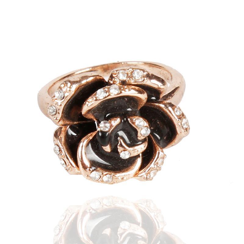 Black Rose Diamond Rose Gold Ring