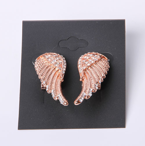 Fashion Jewelry Earring with Cat Eye and Rhinestone Rose Gold Plated