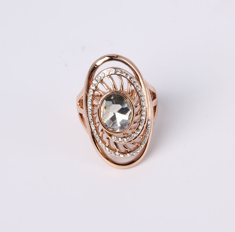 Rose Gold Fashion Jewelry Ring with Crystal Rhinestones