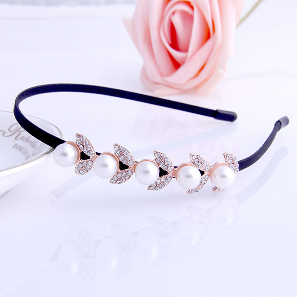 Fashion Headband with Butterfly Pattern with Rhinestones Pearls