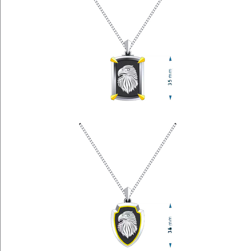 Skull Shield Titanium Steel Pendant Necklace Men′s Fashion Pendant