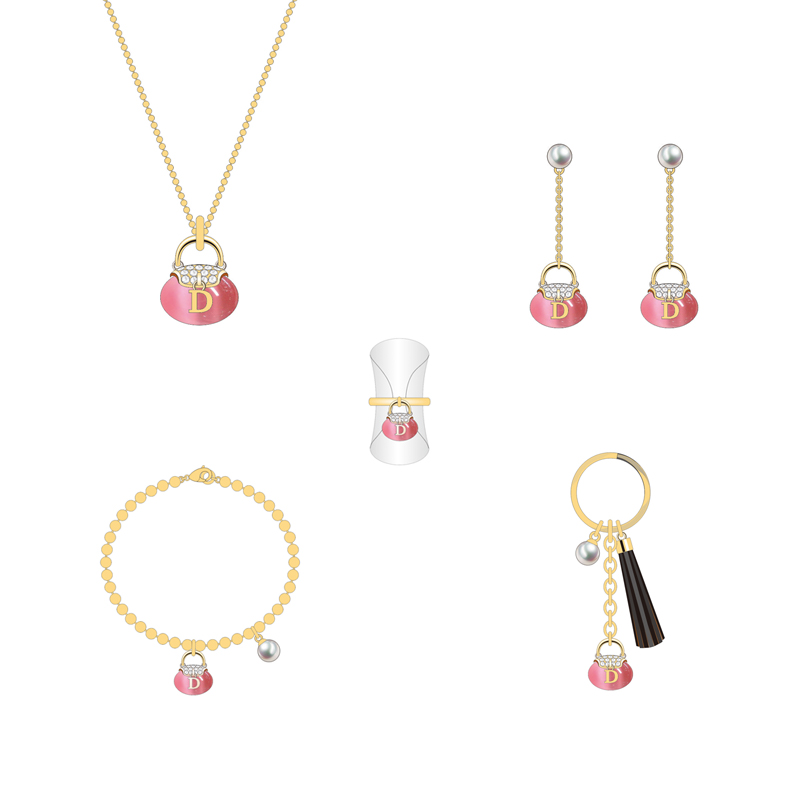 2020 Newly Good Pink Mask Design Jewelry Set