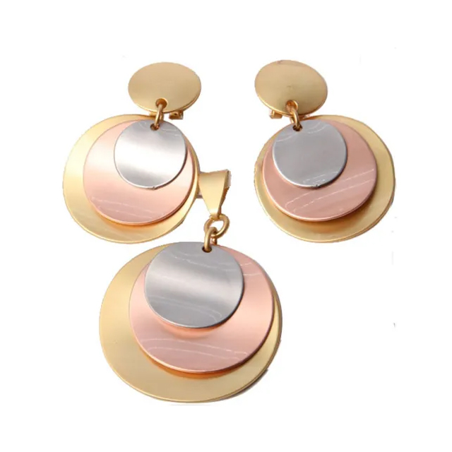 Newest Fashion Gold Plating Roundness Shape Jewelry Set 