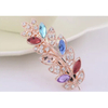Beautiful Leaf Shape Hair Clip with Red Diamond 